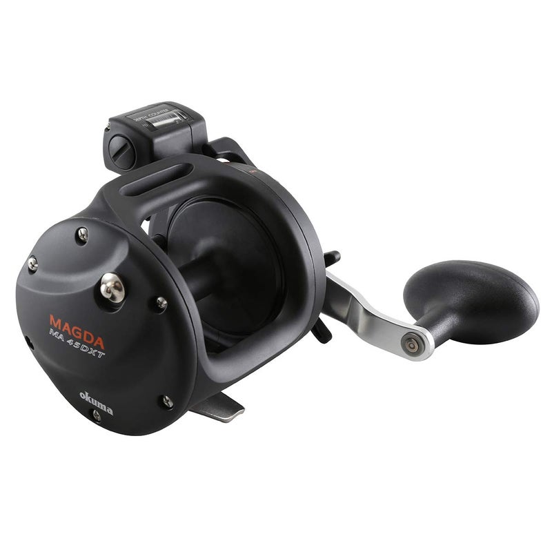 Okuma Magda Pro Line Counter Levelwind Trolling Reel, Small, Black/Silver, MA-20DXT - Image 1